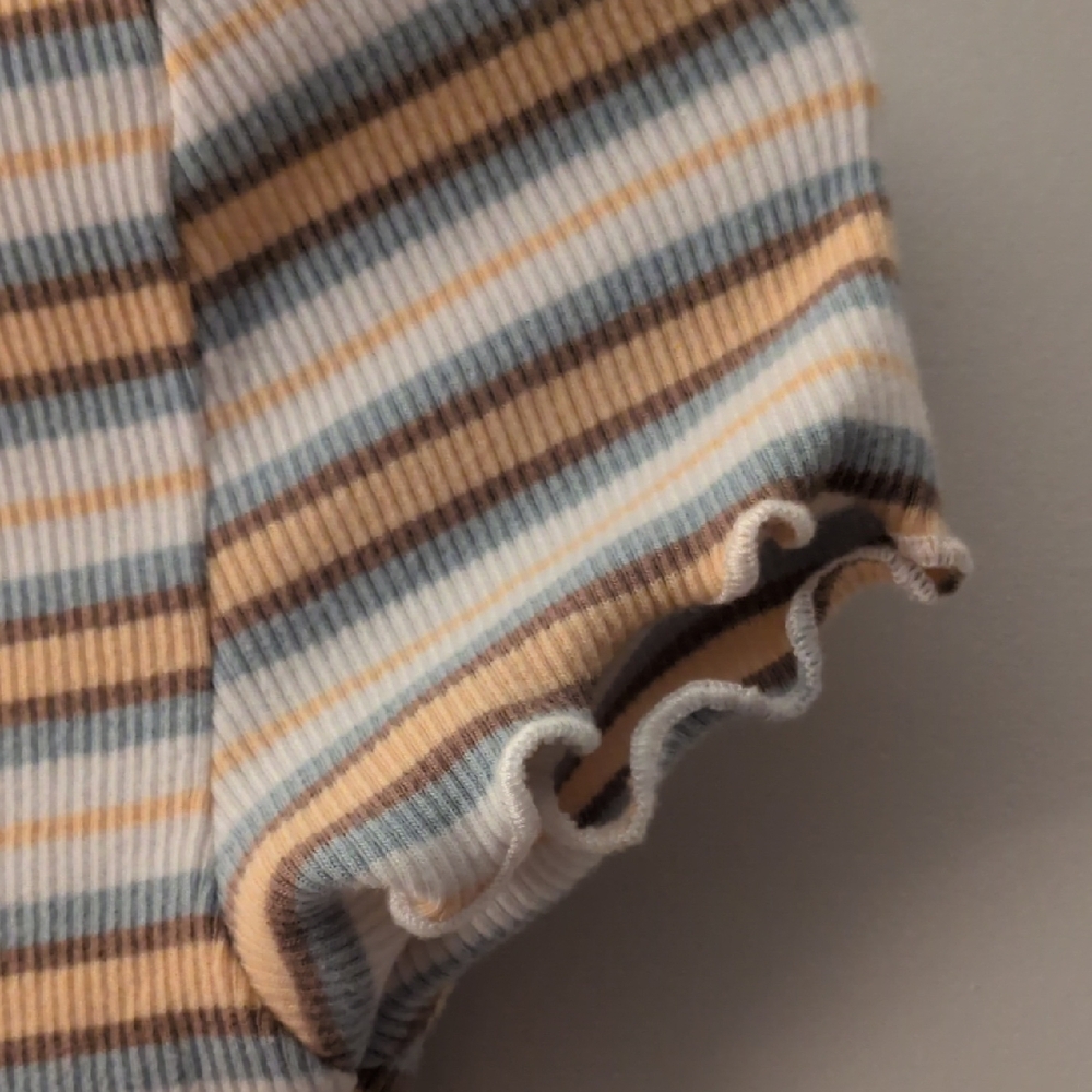 Sugar Moon Striped Button-Up Ribbed Top - Picture 6 of 6